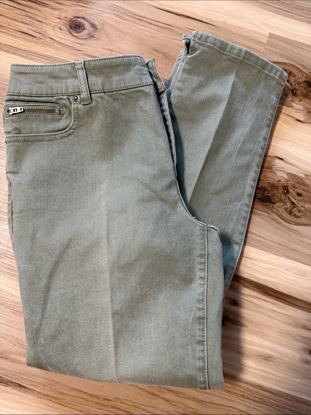 Chico's Sage Green Straight-Leg Jeans